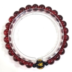 원석 진언합장주 _투명한 와인레드색